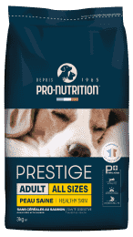 PRESTIGE CHIEN ADULT ALL SIZES - HEALTHY SKIN SANS CEREALES AU SAUMON 3KG