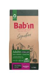 BAB'IN SIGNATURE CHAT ADULTE STERILISE SANS CEREALES SAUMON & TRUITE 1.5 KG