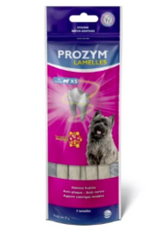 PROZYM Lamelles pour Chiens - Soin Dentaire à mâcher - N°1 chez Les vétérinaires - Haleine fraîche - Anti-tartre - Anti-Plaque - Gencives saines. Taille XS pour chiens (-5kg) - 5 lamelles