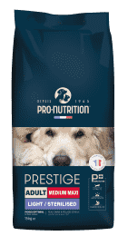 PRESTIGE CHIEN ADULT MEDIUM MAXI LIGHT STERILISED 15KG