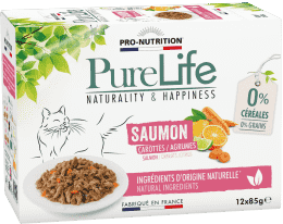 Pure Life au saumon carottes/agrumes, sans Céréales, sans Céréales - 12x85g