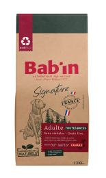 BAB'IN SIGNATURE SANS CEREALES ADULTE CANARD (tte race) 12 KG