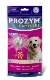 PROZYM Lamelles pour Chiens - Soin Dentaire à mâcher - N°1 chez Les vétérinaires - Haleine fraîche - Anti-tartre - Anti-Plaque - Gencives saines. Taille L pour chiens (+25kg) - 5 lamelles