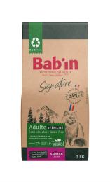 BAB'IN SIGNATURE CHAT ADULTE STERILISE SANS CEREALES SAUMON & TRUITE 3 KG