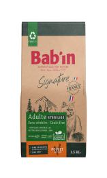 BAB'IN SIGNATURE CHAT ADULTE STERILISE SANS CEREALES POULET & TRUITE 1.5 KG