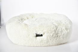 Coussin rond  fourrure Crème Ø58,5cm